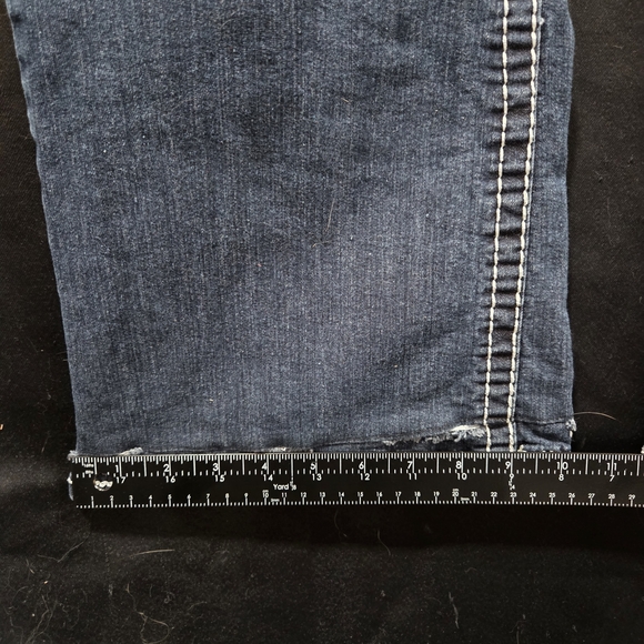 Maurices Bootcut Thick Stitch Embellished Jeans Sz 14 REG Y2K Distressed Bling - Picture 16 of 16